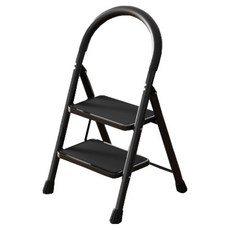 접이식 스툴 안전사다리 2단 블랙, 1개