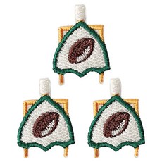 동대문단추왕 열접착식 자수 와펜 패치 럭비심볼 미니, 혼합색상, 3개