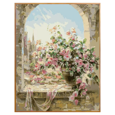 DULU 재미있는 DIY 명화그리기 캔버스 + 페인트 + 브러쉬 세트 40 x 50 cm, 타입12, 1세트