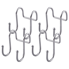 304不銹鋼雙S型強力掛鉤,4個,銀色