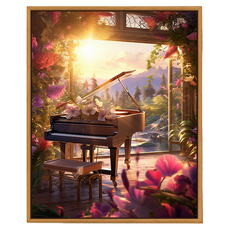 DULU 好興趣 DIY 名畫彩繪 畫布 + 顏料 + 畫筆套組 30 x 40 cm, 1套, 類型1