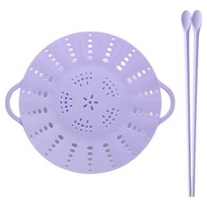 EasySili 粉彩矽膠套裝, 1套, 蒸鍋 + 油炸用料理筷, 紫色
