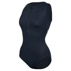 renoma 女款高領拉鍊連身泳衣 RN-LF2F522, 黑色