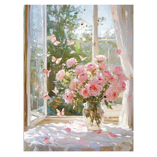 DULU 人氣DIY數字油畫 畫布 + 顏料 + 畫筆組 30 x 40 cm, 1套, 款式5