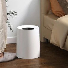 北歐素色雙層垃圾桶 12L, 白色