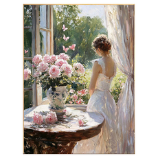 DULU 人氣DIY數字油畫 畫布 + 顏料 + 畫筆組 30 x 40 cm, 1套, 款式2