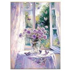 DULU 人氣DIY數字油畫 畫布 + 顏料 + 畫筆組 30 x 40 cm, 1套, 款式3