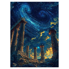 DULU 초보자용 DIY 명화그리기 캔버스 + 페인트 + 브러쉬 세트 30 x 40 cm, 타입4, 1세트