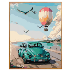 DULU 재미있는 DIY 명화그리기 캔버스 + 페인트 + 브러쉬 세트 40 x 50 cm, 타입5, 1세트