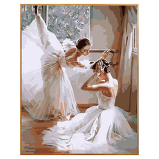 DULU 有趣的DIY數字油畫 畫布 + 顏料 + 畫筆套組 40 x 50 cm, 款式2, 1套