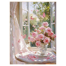 DULU 人氣DIY數字油畫 畫布 + 顏料 + 畫筆組 30 x 40 cm, 1套, 款式1