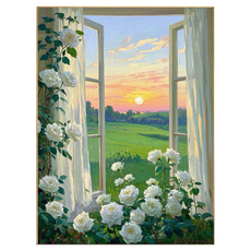 DULU 人氣DIY數字油畫 畫布 + 顏料 + 畫筆組 30 x 40 cm, 1套, 款式4