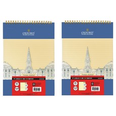 OXFORD PP 上翻 100張 黃色內頁 線圈橫線筆記本 B5, 藍色, 2個