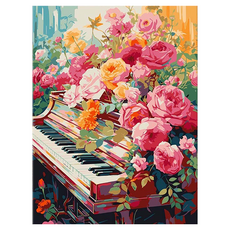 DULU 좋은 취미 DIY 명화그리기 캔버스 + 페인트 + 브러쉬 세트 30 x 40 cm, 타입4, 1세트
