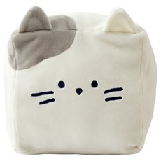 버터 미니 큐브쿠션 밀크캣, 화이트