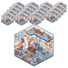 민화샵 방꾸미기 스티커 소형 I250006A, 목욕탕, 20개