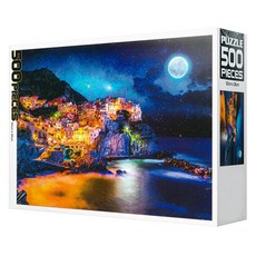 月光下的村莊拼圖, 500件, 1個, 混合顏色