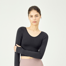 MUEVE 女款圓領挖背長袖上衣 2283-0000-02