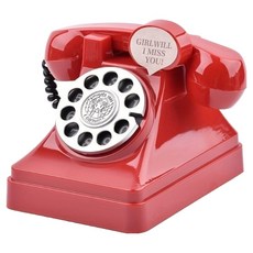 Nana Company 室內裝飾品 古典復古電話造型存錢筒, 紅色, 1個