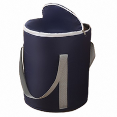 鎖溫折疊收納加高泡腳桶 帶蓋款, 1個, 藏青色