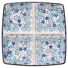 PRACA 波蘭風格陶瓷方形四格分格盤, 海吉亞, 1個