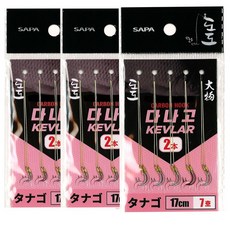 SAPA Dodo Danago Kevlar 2本釣魚鉤 17cm SDD-DK2S177, 3個
