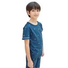 Suafam 男童宇宙短袖學生內衣上下套裝