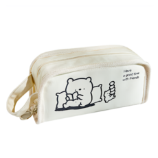 美得像專櫃 大容量帆布筆袋 小熊童話 22 x 10 x 7cm, 1個