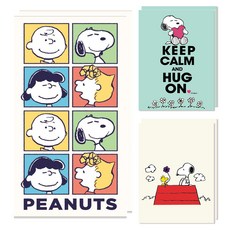 Peanuts 史努比明信片 3款 x 2入 套組 2, 混合色, 1套