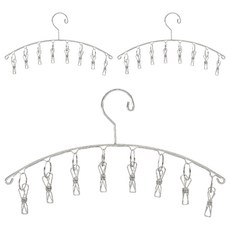 Axis 艾克思 省空間不鏽鋼弧型曬衣架8夾, 不鏽鋼色, 3組