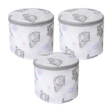 Axis 艾克思 療癒貓細密網內衣清洗袋 內衣專用 3件組, 貓圖樣色, 1組