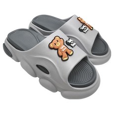 泰迪熊玩水舒適拖鞋, 250, 灰色