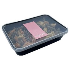 TINA PICNIC 黑色纖薄單格拋棄式容器 20入 + 感謝貼紙 粉彩粉紅 20入 組, 1套, 便當容器 20入 + 貼紙 20入