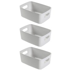 多用途家用雜貨收納盒, 灰色, 3個