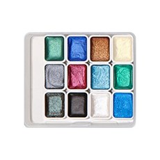 Pick&Home 高級固體水彩 故宮冷色調, 500g, 12色