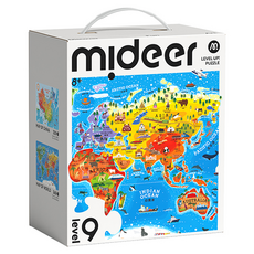 mideer 進階式拼圖 LEVEL9, 698片, 世界地圖, 1盒