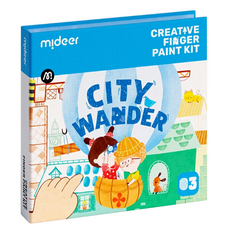 mideer 兒童手指顏料繪畫本 高階, 城市冒險, 1本