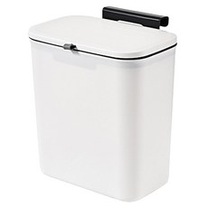 AHOYE 懸掛無痕大口徑滑蓋式垃圾桶 10L, 白色