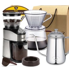 Comac 濾紙手沖咖啡居家禮盒 DE1B ME5 KS1, 1套, Ecozen咖啡手沖組 + 電動磨豆機 + 手沖壺