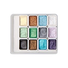 Pick and Home 高級固體水彩 敦煌 冷色系, 500g, 12色