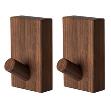 北歐風實木掛勾 LV98-1 胡桃木色 - 免釘, 2個