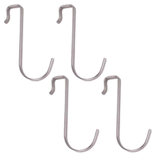 AHOYE S型加寬不鏽鋼門邊門後免釘掛鉤 廚房浴室臥室收納, 4個, 銀色