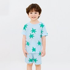 unifriend 兒童涼感椰子樹涼爽五分袖居家服上下裝套組