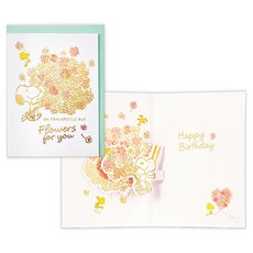 Hallmark Snoopy 史努比立體卡片 + 信封套組 844004, 混色, 1套