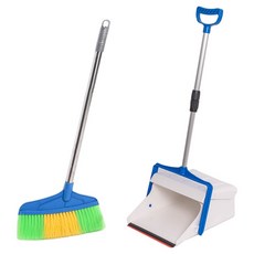 크린메이트 스텐 롱타이탄비 + 2단 자동 쓰레받기 세트, 혼합색상, 1세트