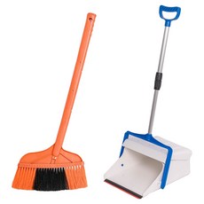 Clean Mate 學生掃把 + 2段自動畚箕套組, 1套, 混合顏色