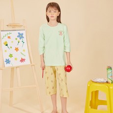수아팜 여아용 헬로블레 에어로쿨 7부 내의 상의 + 하의 세트