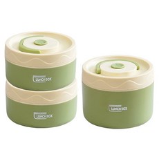 Couselect 可微波爐加熱陶瓷飯盒 115 x 115 x 215mm 300ml 2個+ 450ml 附保溫袋, 青檸綠, 1組