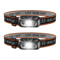 AHOYE 超輕量強光感應led照探頭燈2件組, 黑色, 1組