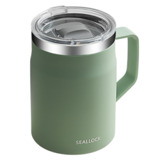 SEAL LOCK 日式簡約304不鏽鋼咖啡杯 密封蓋馬克杯 保溫杯 9 x 9 x 10.5cm, 550ml, 1個, 抹茶綠